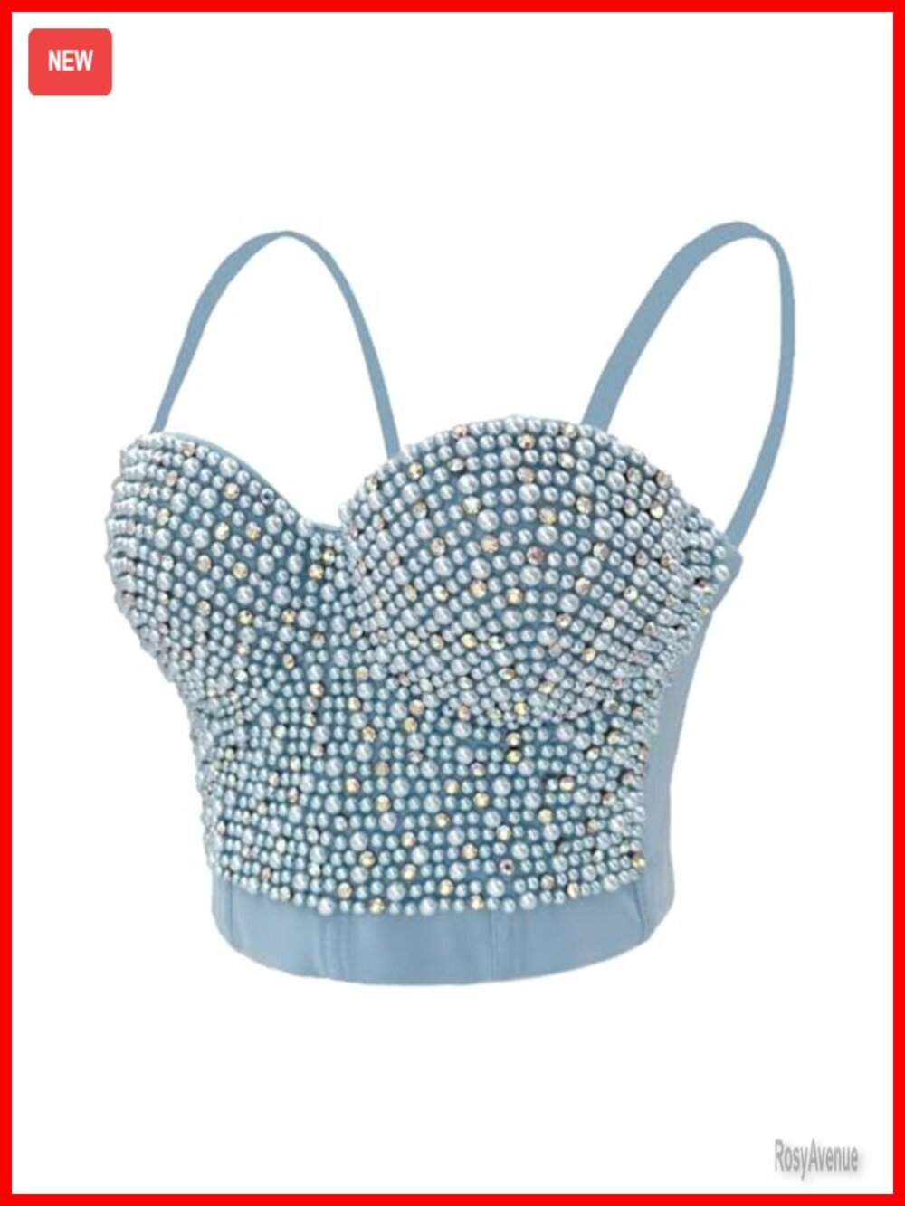 Pearls Beaded Rhinestone Bustier Crop Top Push Up Corset